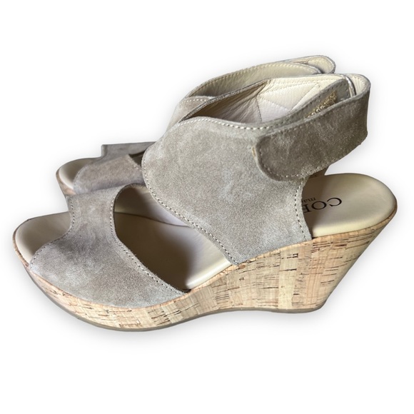 CORDANI Suede upper Cork wrapped wedge Made in Italy.